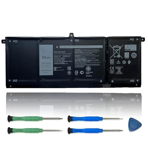 H5CKD Laptop Battery, 15V 53Wh 3360mAh Compatible with Dell Vostro 5300 5401 5501 Latitude 3410 3510 Inspiron 5300 5401 5408 5501 5508 5400 7405 7300 7500 2-in-1 Silver Series 07T8CD