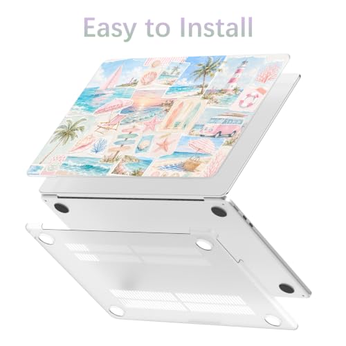Compatible with MacBook Neo 13 inch Case 2026 Cute Beach Collage | Release Model A3404 with A18 Pro Chip | Protective Hard Shell Matte Cover for MacBook Neo 13'' - color: Beach L, size: MacBook Neo 13 inch