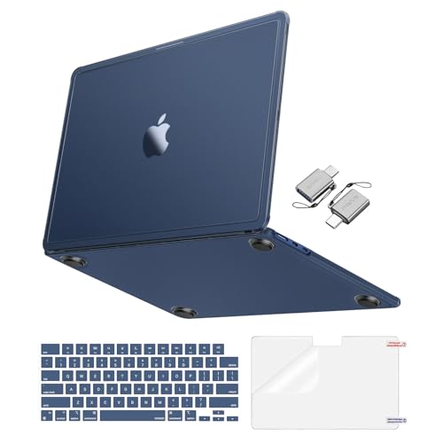 MOSISO Compatible with MacBook Air 15 inch Case M5 2026 M4 M3 M2 2025-2023 A3448 A3241 A3114 A2941, Matte Reinforced Corners Protective Hard Shell &Keyboard Cover&Screen Film&Type C, Midnight - color: Midnight