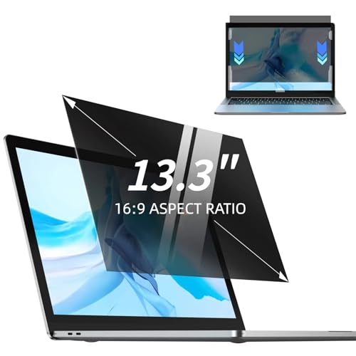 Laptop Privacy Screen 13.3 Inch 16:9 , Anti-Spy Privacy Filter with Anti-Glare Blue Light Protection, Removable Computer Monitor Shield for HP Lenovo Dell Acer Asus ThinkPad Envy XPS (13.3" (16:9, 11.6×6.5 in)) - size: 13.3" (16:9, 11.6×6.5 in)