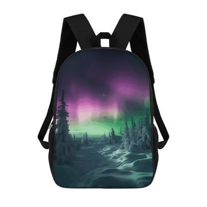 17 Inch Aurora And Cloud Laptop Backpack for Men Women Waterproof Lightweight Travel Backpack Commuter Bag Large Capacity Casual Daypack for Business Trip & Outdoor