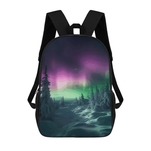 17 Inch Aurora And Cloud Laptop Backpack for Men Women Waterproof Lightweight Travel Backpack Commuter Bag Large Capacity Casual Daypack for Business Trip & Outdoor
