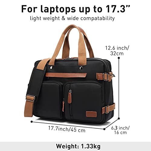 Laptop Backpack for Men Travel Business Fits up to 17.3-inch Computer Convertible Case Carrying Shoulder Messenger Tote Briefcase Extra Large Work Business Accessories Essentials Grey Purse Laptop Bag - color: Grey-m01