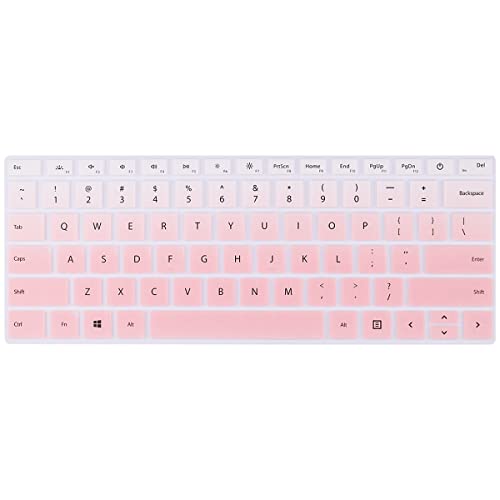 Batianda for Microsoft Surface Laptop 5 4 3 13.5" 15 inch Premium Silicone Ultra Thin Gradient Color Waterproof Soft Keyboard Cover Skin,Gradient Pink - color: Gradient pink