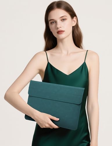 HYZUO 13.3-14 Inch Laptop Case Sleeve with Stand Feature, Dark Green | for MacBook Pro 14 M5/M4/M3/M2/M1 A3426 A3427 2026-2021, MacBook Pro/Air 13.3, 13.5 13.8 Surface Laptop,HP Spectre X360 13/14 - color: Dark Green, size: 13.3-14 Inch