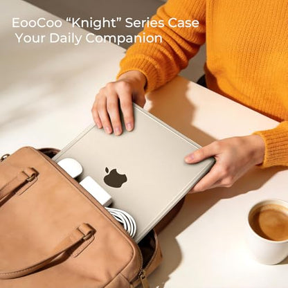 EooCoo Reinforced Anti-Crack Case for MacBook Air 13 inch,M5-M2 2026-2022 | True-to-Device Matte Texture, Anti-Fingerprint, Perfect Fit, Hard Shell Laptop Cover for MacBook Air 13.6 inch - color: Starlight