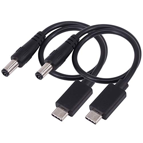 [2 Pack 0.25m USB 3.1 Type C USB-C Male to DC 5.5X2.5mm Male Power Jack Extension Charge Cable Charging Cord Adapter (Type c to 5.5X2.5mm) - color: Type c to 5.5X2.5mm