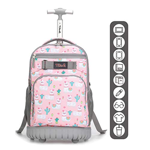 Tilami Rolling Backpack 19 inch with Lunch Bag Wheeled Laptop Backpack, Alpaca - color: Alpaca