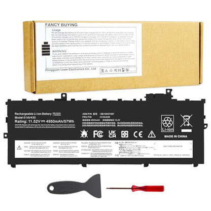Fancy Buying 01AV430 01AV494 SB10K97587 Battery Replacement for Lenovo ThinkPad X1 Carbon 5th Gen 2017 6th Gen 2018 Series 01AV429 SB10K97586 01AV431 SB10K97588 01AV494 SB10K97586 - size: 11*4*0.2inch 01AV430