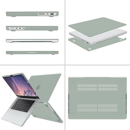 MOSISO Compatible with MacBook Pro 16 inch Case M5 M4 M3 M2 M1 2026-2021 | A3429 A3428 A3403 A3186 A2991 A2780 A2485, Protective Hard Shell Case&Keyboard Cover&Screen Film&Pouch, Antique Green - color: Antique Green