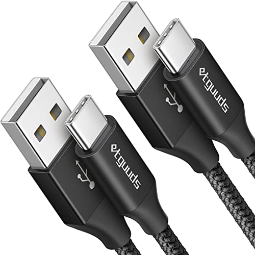 etguuds Long USB A to USB C Cable 10ft, 2-Pack Fast Charging Type C Charger Cord for iPhone 17 16 15 Pro Max Plus Air 16e, Samsung Galaxy S25 S24 S23 S22 S21 S20 S10 Note 20 A17 A16 A15 A26 A36 A56 - color: Black