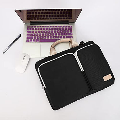 360° Protective Laptop Shoulder Sleeve Case Bag for MacBookAir 13 inch,MacBook Pro 14 inch and 13.3 inch-14.4 inch Laptop (Black) - color: Black, size: 12 inch-13.5 inch