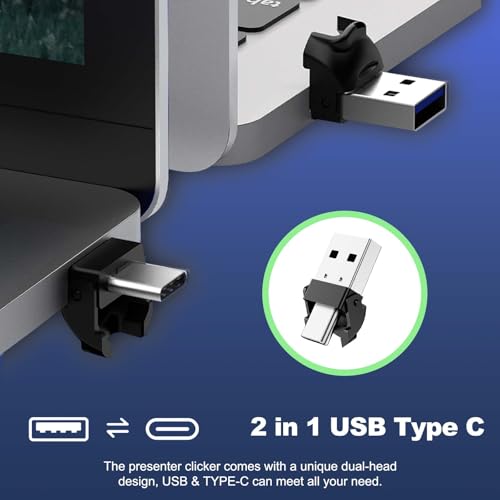 QUI Presenter Clicker USB A&C Bundle | Pen-Shaped Black & Remote-Shaped Purple