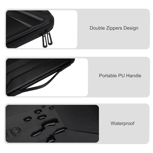MOSISO 15-15.6 inch Hard Shell Laptop Sleeve Shoulder Bag, EVA Computer Bag | Waterproof Shockproof Protective Symmetrical Trapezoid Carrying Case Compatible with MacBook Pro 16, HP, Dell Notebook, Black