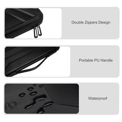 MOSISO 15-15.6 inch Hard Shell Laptop Sleeve Shoulder Bag, EVA Computer Bag | Waterproof Shockproof Protective Symmetrical Trapezoid Carrying Case Compatible with MacBook Pro 16, HP, Dell Notebook, Black