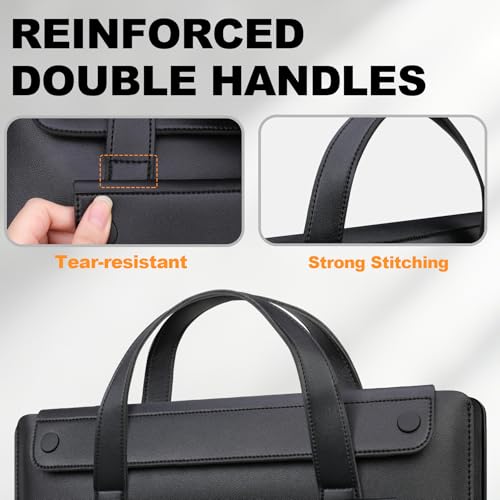 Lacdo 15.6 Inch Laptop Sleeve Case for Lenovo Acer Dell ASUS HP 15.6" Laptop, Lenovo IdeaPad, Acer Aspire, HP Pavilion, Dell Inspiron, ASUS Vivobook, Computer Bag with 3 Compartments & Handle, Black - size: 15.6 Inch