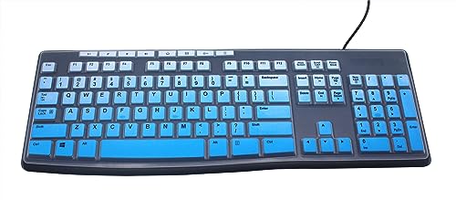 Ultra Thin Desktop PC Silicone Keyboard Cover Skin Protector Compatible for Logitech MK295 MK275 MK270 Wireless Keyboard, Logitech K200 K260 K270 MK200 MK260 Keyboard - Gradient Blue - color: Gradient Blue