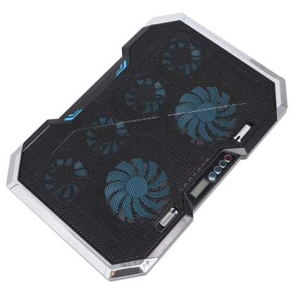 Adjustable Laptop Cooling Pad with Fans and Dual USB Ports RGB LED Light Effects Iron Hollow Shell for Efficient Heat Dissipation Suitable for Laptops Up to Silent Portable Cooler