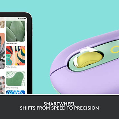Logitech POP Mouse, Compact and Portable Wireless Mouse - Daydream Mint | Compact and Portable, Programmable Buttons, Quiet Clicks, Easy-Switch Between 3 Devices, Compatible with Laptop,Tablet, PC - color: Daydream Mint