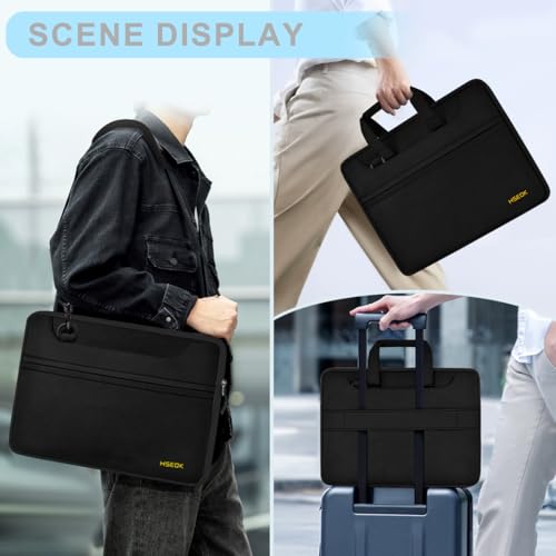Laptop Case 14 inch Shoulder Bag,Shockproof Water-Resistant Handbag with Strap Compatible with MacBook Pro/Neo 14" M5/M4/M3/M2/M1,Mac Air/Pro 13.3",XPS 13 14 and Most 13"-14" Notebooks,Black - color: Black, size: 14"