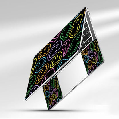 12.1-15.6 Inch Laptop Skin Decal, Universal Reusable Vinyl Laptop Cover Sticker, Waterproof Art Decal Protector with Cute Smile Face - color: Cute Smile Face