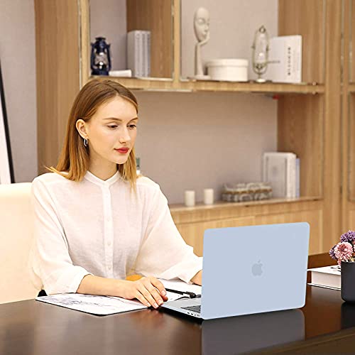 MOSISO Compatible with MacBook Pro 13 inch Case M2 M1 2026 2025 2024-2016 | A2338 A2251 A2289 A2159 A1989 A1708 A1706, Plastic Hard Shell&Keyboard Cover&Screen Film&Storage Bag, Baby Blue - color: Baby Blue