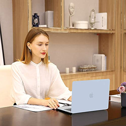 MOSISO Compatible with MacBook Pro 13 inch Case M2 M1 2026 2025 2024-2016 | A2338 A2251 A2289 A2159 A1989 A1708 A1706, Plastic Hard Shell&Keyboard Cover&Screen Film&Storage Bag, Baby Blue - color: Baby Blue