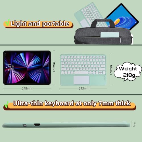 Thanice Wireless Keyboard with Touchpad,Ultra-Slim Portable Rechargeable Bluetooth Keyboard,Ipad Keyboard with Trackpad for iPad/iPad Pro and Other iOS Android Windows Devices (Green) - color: green