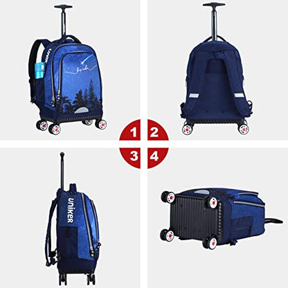 Rolling Backpack with Wheels for Travel, Roller Backpack for Women, Wheeled Laptop Bag Fits 15.6 Inch Notebook - color: Falling Star