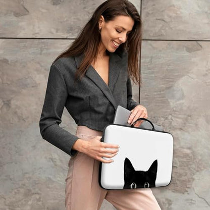 14 15 15.4 15.6 inch Laptop Handle Bag Computer Bag, Pouch Holder Notebook Sleeve Cover Soft Case Compatible for Dell,Lenovo,Toshiba HP, Asus Notebook-Cute Black Cat - color: Cute Black Cat