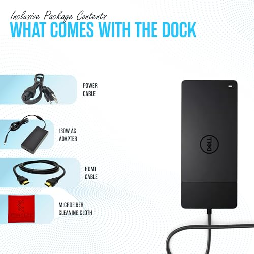 WD19 Dell Docking Station USB C - Dual Monitor with 180W & HDMI Cable, Dual DisplayPort Dock - Laptop Docking Station (Renewed)
