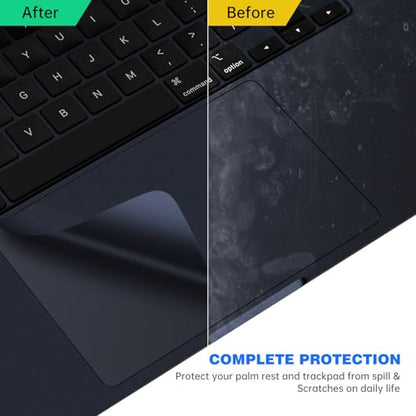 Palm Rest Cover Compatible with 2026 2025 2024 MacBook Air 13" M5 M4 M3 A3449 A3240 A3113 A2681 Trackpad Protector Skin for Apple MacBook Air 13.6 Inch M5 M4 M3 Touchpad Cover Protector(Midnight Blue) - size: 2024+ MacBook Air 13.6" M4 M3(Midnight)