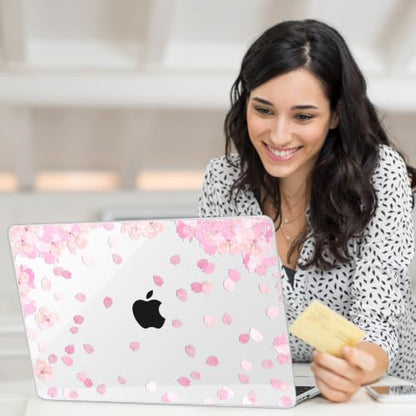 AKIT for MacBook Air 13 inch Case M5 M4 M3 M2 2026-2022, Cherry Blossom | A3449 A3240 A3113 A2681, Vivid Pattern Hard Shell Laptop Case+Screen Protector+Keyboard Cover for MacBook Air 13.6 inch - color: Cherry Blossom