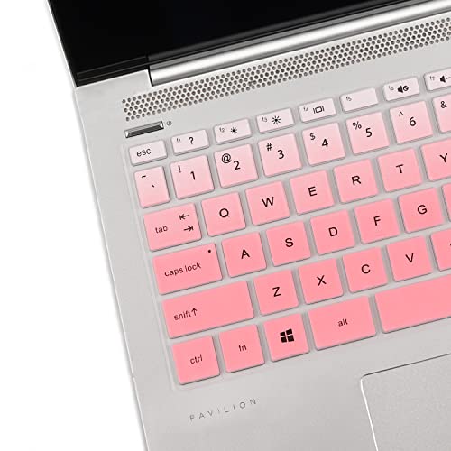 Keyboard Cover for HP Pavilion x360 14 & HP Laptop 14-dk 14m-dh 14-dq 14-fq 14-cd/ce/cf 14-dq0052dx 14-dq6014dx 14-dq0760dx 14-dq0040nr 14-fq0013dx 14-cf2112wm 14-dk0002dx 14m-dh0003dx 14m-cd0003dx - color: Gradual Pink
