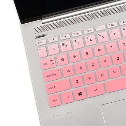 Keyboard Cover for HP Pavilion x360 14 & HP Laptop 14-dk 14m-dh 14-dq 14-fq 14-cd/ce/cf 14-dq0052dx 14-dq6014dx 14-dq0760dx 14-dq0040nr 14-fq0013dx 14-cf2112wm 14-dk0002dx 14m-dh0003dx 14m-cd0003dx - color: Gradual Pink