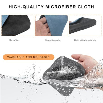 2 PCS Car Screen Cleaner, Microfiber Dashboard Cleaning Wipes, Vehicle Touch Screen Pad Universal Cleaning Tool for Vehicle Dashboard Display, Car Cleaning Kits (Blue+Gray) - color: Square, Blue+gray