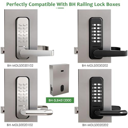High-Security 12 Digit Keypad Mechanical Door Lock - Keyless Entry, Code Combination Lock with Handle, Waterproof & Rustproof, No Battery, Easy to Install, BH-MDLS0020102 - color: Satin Chrome - Round