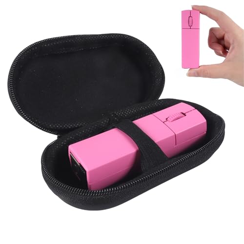 elec Space Wireless Mini Finger Mouse - Silent Dual-Mode Bluetooth & 2.4GHz, Ergonomic Portable PC Mouse with Case, Compatible with MacBook and Chromebook (Pink) - color: Pink