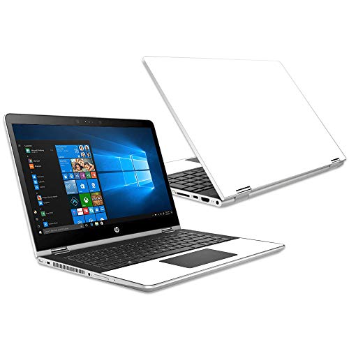 MightySkins Skin Compatible with HP Pavilion x360 15.6" (2018) - Solid White | Protective, Durable, and Unique Vinyl Decal wrap Cover | Easy to Apply, Remove, and Change Styles | Made in The USA - color: White