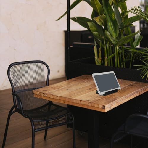 Luxshiny Aluminum Alloy Vertical Laptop Stand with Dual-Slot Design, Portable Tablet and Laptop Base Holder for Office Desk, Compatible with Multiple Devices, Black