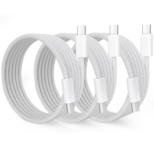 USB C Cable, 3-Pack [6.6FT] 60W USB Type C to USB C Cord Fast Charging Cable for iPhone 17 16 15 Pro Plus Pro Max, for iPad Air 4/5/Mini 6/Pro 12.9/11, for MacBook Pro/Air and More | Fast Charging Cable for iPhone 17 16 15 Pro Plus Pro Max, for iPad Air 4