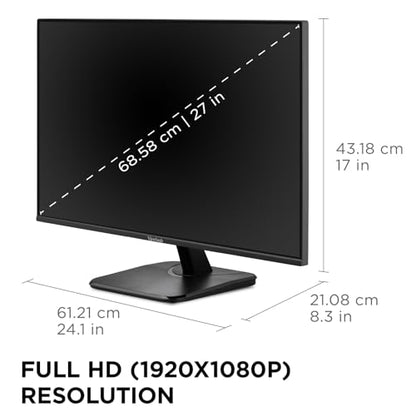 ViewSonic VA2756A-MHD 27 Inch Full HD Computer Monitor, IPS 120Hz Display | HDMI, DisplayPort, VGA, Eye Care, Thin Bezels, Home Office, Laptop, PC, Mac, Anti Glare, 1ms, 250 Nits, Speakers - size: 27 Inches, style: 1920 x 1080
