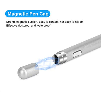 Stylus Digital Pen for Touch Screens, Active Pencil Fine Point Compatible with iPhone iPad and Other Tablets for Drawing and Handwriting (Silver) - color: silver