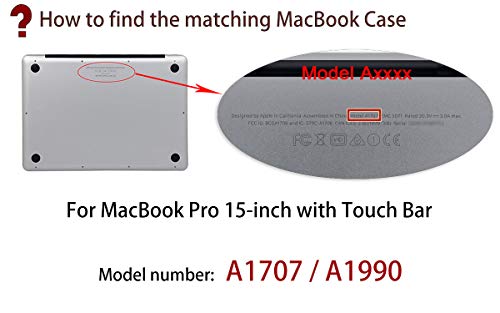 UESWILL Matte Hard Case Compatible with MacBook Pro 15 inch with Touch Bar & USB-C 2016 2017 2018 2019 Release Model A1990 A1707, Clear - color: Clear, size: 2016-2019 MacBook Pro 15"