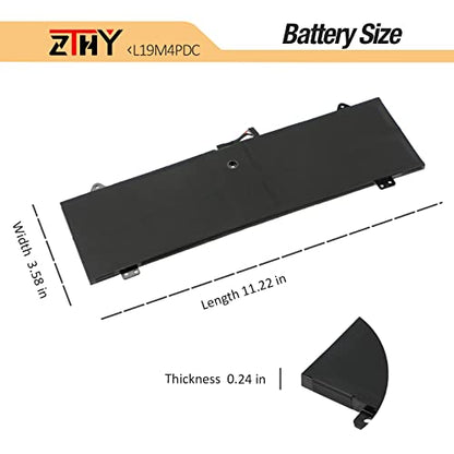 L19C4PDC L19M4PDC Battery Replacement for Lenovo Ideapad Yoga 7-14ITL5 82BH | Yoga 7-15ITL5 82BJ,Ideapad Yoga C750-14ITL Series L19L4PDC Laptop 5B10Z26482 SB10Z26481 5B10Z26485 SB10Z26483 15.36V 71Wh - size: 11.26*3.74*0.2 inch L19M4PDC