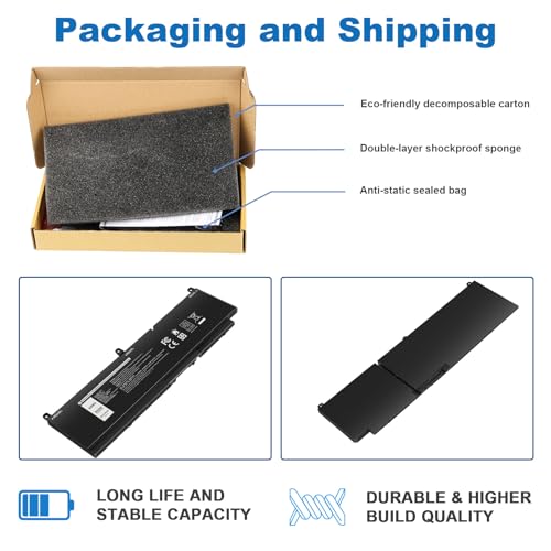 Futurebatt PKWVM Laptop Battery Replacement for Dell Precision 7550 7560 7750 7760 Mobile Workstation P44E P93F P44E001 P44E002 P93F001 P93F002 C903V CR72X 0CR72X 0447VR 068N03 17C06 453-BBCQ - size: PKWVM 14.17*3.74*1.18 in