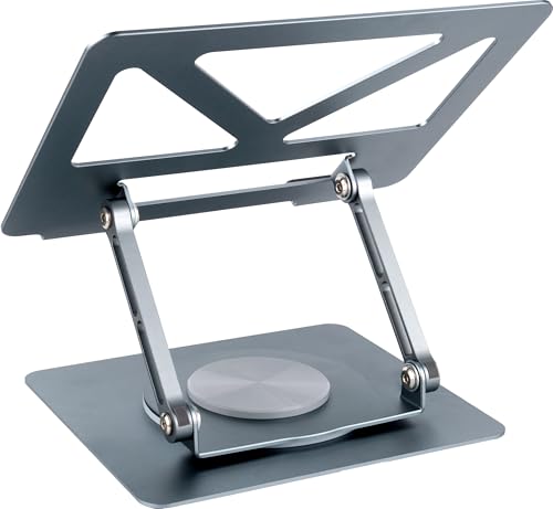 360 Rotating Aluminum Laptop Stand, Adjustable & Foldable Ergonomic Computer Stand, Compatible with MacBook, iPad, Dell, HP up to 16 Inches for Home & Office, Gray - color: blue-green