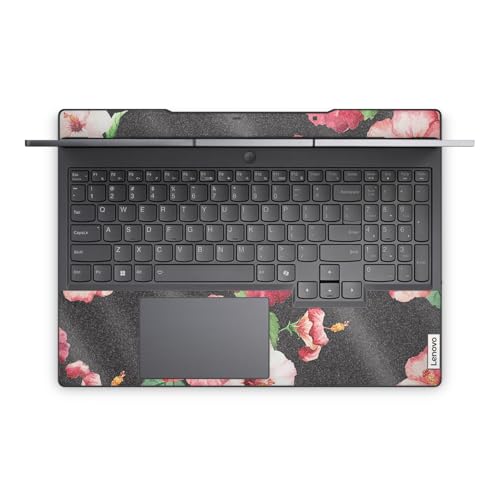 Glossy Glitter Laptop Skin Compatible with Lenovo Legion 5 Gaming Laptop (15IRX9) 2024 - Hibiscus - Premium 3M Vinyl Protective Wrap Decal Cover - Easy to Apply | Crafted in the USA - color: Hibiscus, size: Legion 5 Gaming (15IRX9) 2024 Full Cover Skin, s
