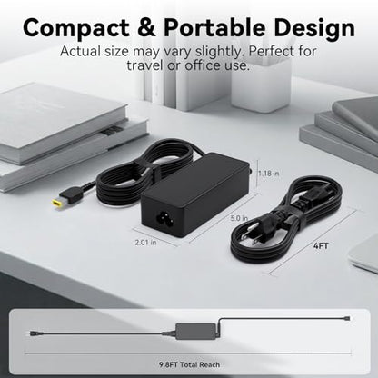 90W AC Adapter Charger for Lenovo IdeaCentre A340-24ICK F0ER, C50-30 F0B1 All-in-One, ThinkPad Universal USB-C Dock Gen 2 40A9 40AS 40AY Power Supply Cord