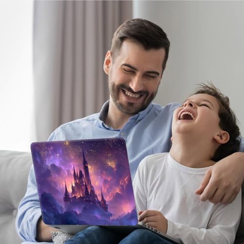 DEGDFSGR 12.1-15.6 Inch Universal Reusable Laptop Skin Sticker Decal, Waterproof Removable Protector for Notebook Cover, Scratch-Resistant Vinyl Cuttable Full Wrap Sticker, Fairytale Castle in Galaxy - color: Fairytale Castle In Galaxy